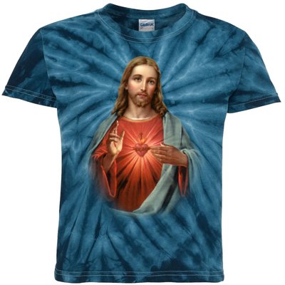 Sacred Heart Of Jesus Kids Tie-Dye T-Shirt