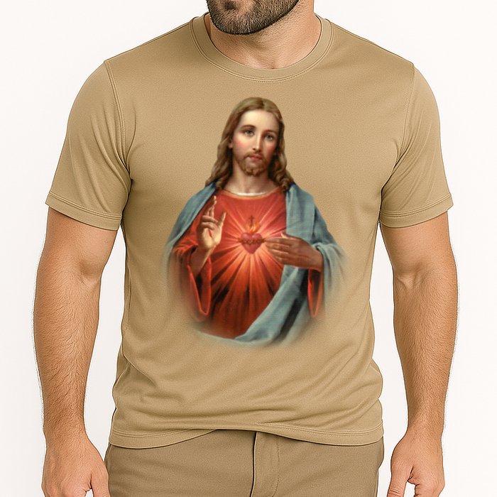Sacred Heart Of Jesus Cooling Performance Crew T-Shirt