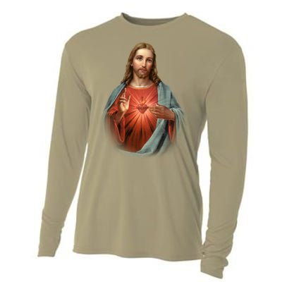 Sacred Heart Of Jesus Cooling Performance Long Sleeve Crew