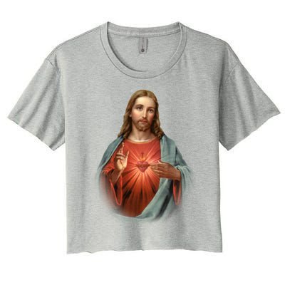 Sacred Heart Of Jesus Women's Crop Top Tee