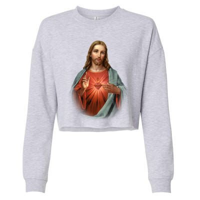 Sacred Heart Of Jesus Cropped Pullover Crew