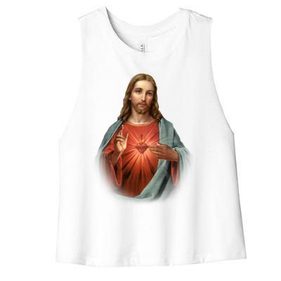 Sacred Heart Of Jesus Women's Racerback Cropped Tank