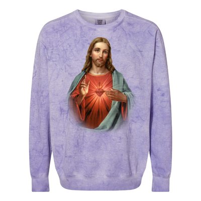 Sacred Heart Of Jesus Colorblast Crewneck Sweatshirt