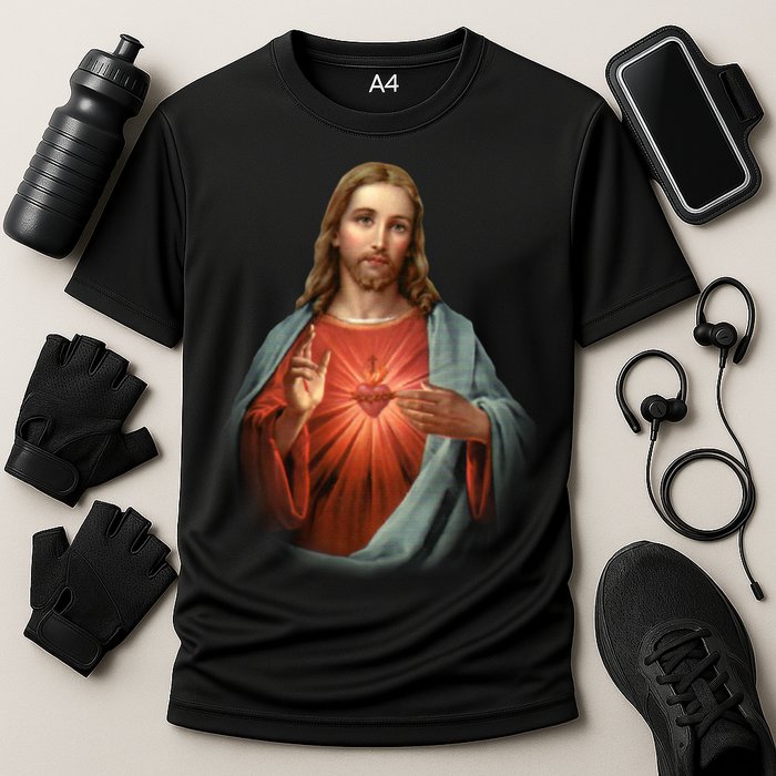 Sacred Heart Of Jesus Cooling Performance Crew T-Shirt