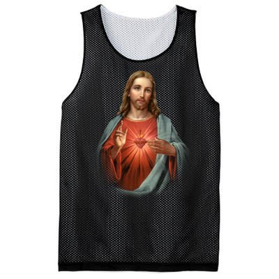 Sacred Heart Of Jesus Mesh Reversible Basketball Jersey Tank