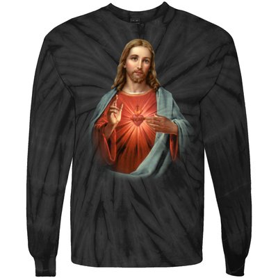 Sacred Heart Of Jesus Tie-Dye Long Sleeve Shirt