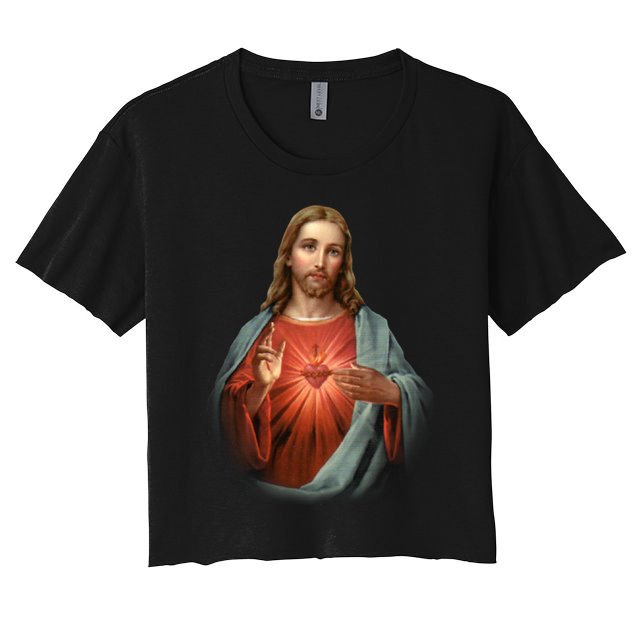 Sacred Heart Of Jesus Crop Top