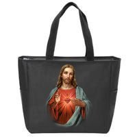 Sacred Heart Of Jesus Zip Tote Bag