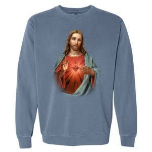 Sacred Heart Of Jesus Garment-Dyed Sweatshirt