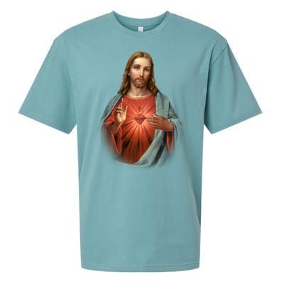 Sacred Heart Of Jesus Sueded Cloud Jersey T-Shirt