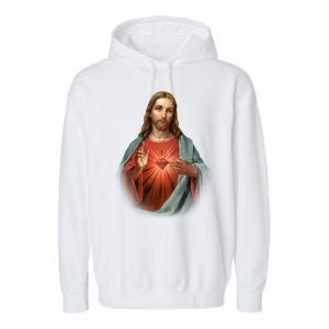 Sacred Heart Of Jesus Garment-Dyed Fleece Hoodie