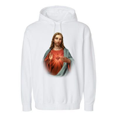 Sacred Heart Of Jesus Garment-Dyed Fleece Hoodie