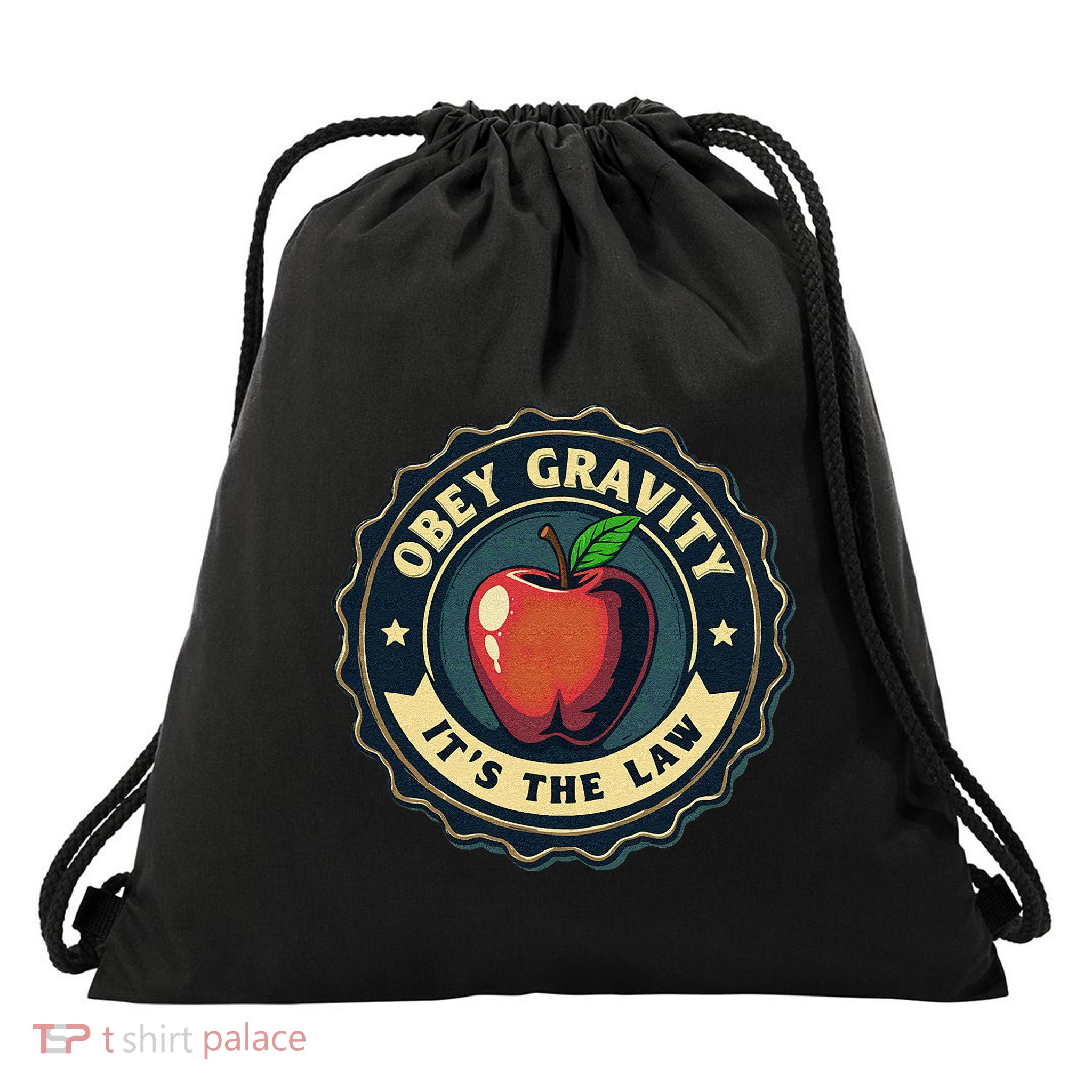 Science Humor Obey Gravity Pun Physics Joke Drawstring Bag