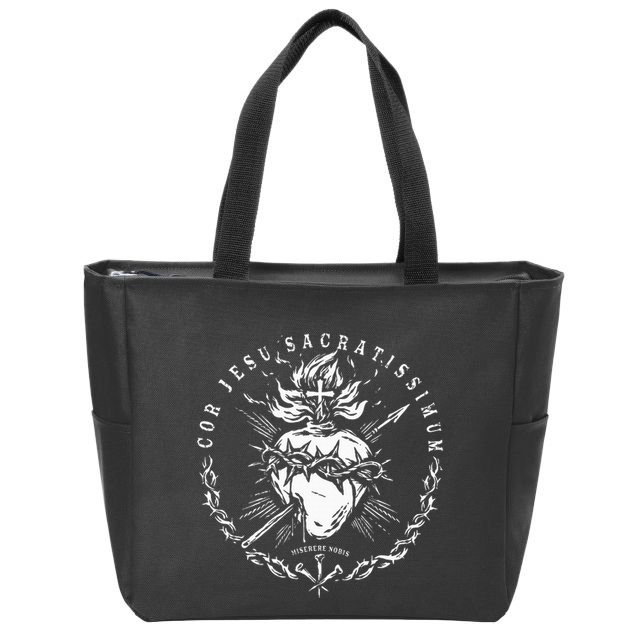 Sacred Heart Of Jesus Catholic Devotion Zip Tote Bag