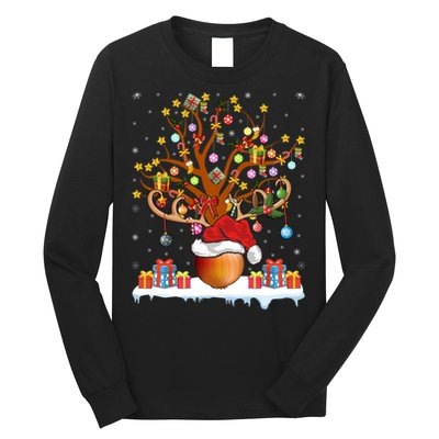 Santa Hat Onion Lighting Xmas Gift Onion Christmas Tree Long Sleeve Shirt