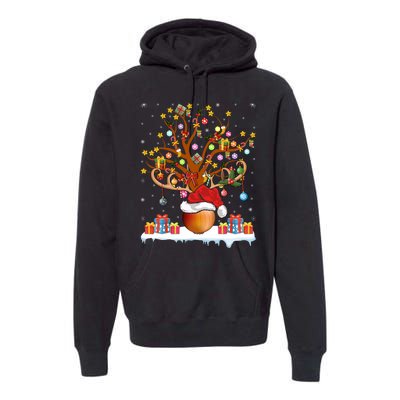 Santa Hat Onion Lighting Xmas Gift Onion Christmas Tree Premium Hoodie