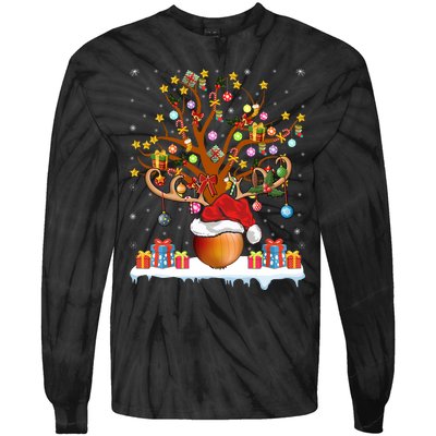 Santa Hat Onion Lighting Xmas Gift Onion Christmas Tree Tie-Dye Long Sleeve Shirt