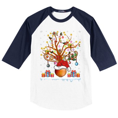 Santa Hat Onion Lighting Xmas Gift Onion Christmas Tree Baseball Sleeve Shirt