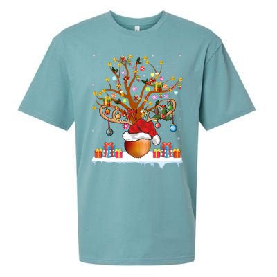 Santa Hat Onion Lighting Xmas Gift Onion Christmas Tree Sueded Cloud Jersey T-Shirt