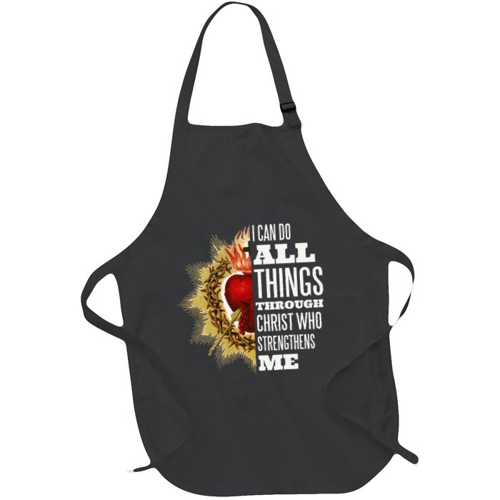 Sacred Heart of Jesus I Can Do All Things Through Christ Apron