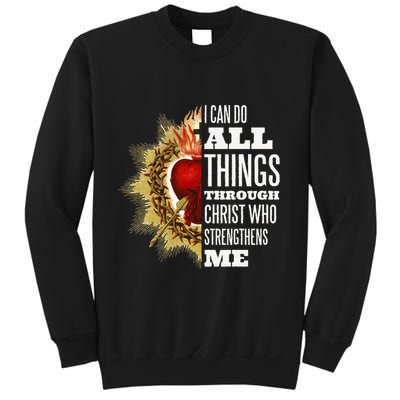 Sacred Heart of Jesus I Can Do All Things Through Christ Sweatshirt