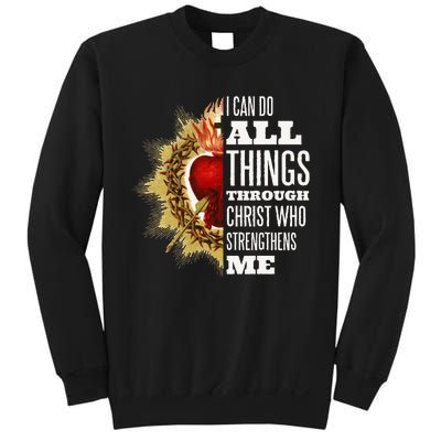 Sacred Heart of Jesus I Can Do All Things Through Christ Sweatshirt