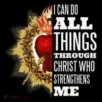 Sacred Heart of Jesus I Can Do All Things Through Christ Tall T-Shirt