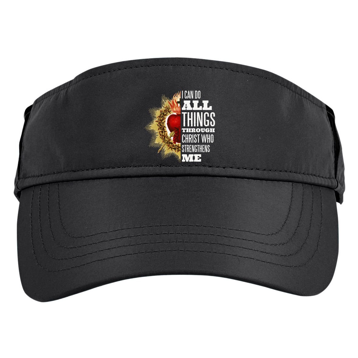 Sacred Heart of Jesus I Can Do All Things Through Christ Adult Drive Performance Visor