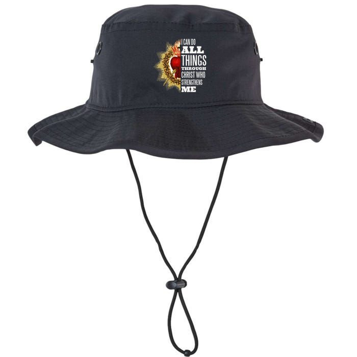 Sacred Heart of Jesus I Can Do All Things Through Christ Bucket Hat