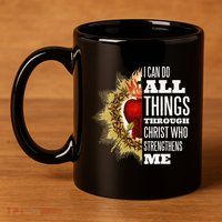 Sacred Heart of Jesus I Can Do All Things Through Christ 11oz C Handle Ceramic Mug