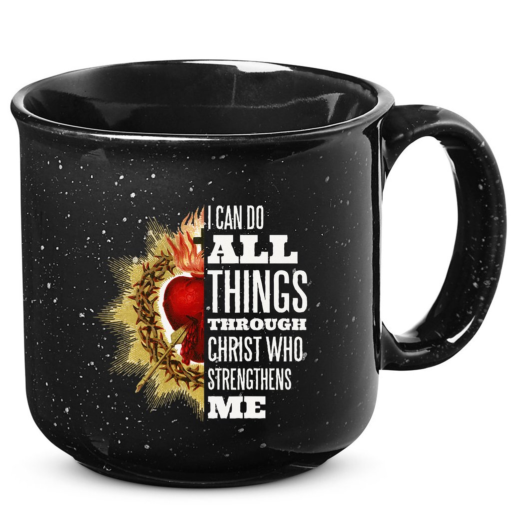 Sacred Heart of Jesus I Can Do All Things Through Christ 15oz Campfire Ceramic Mug