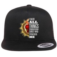Sacred Heart of Jesus I Can Do All Things Through Christ Flat Bill Trucker Hat