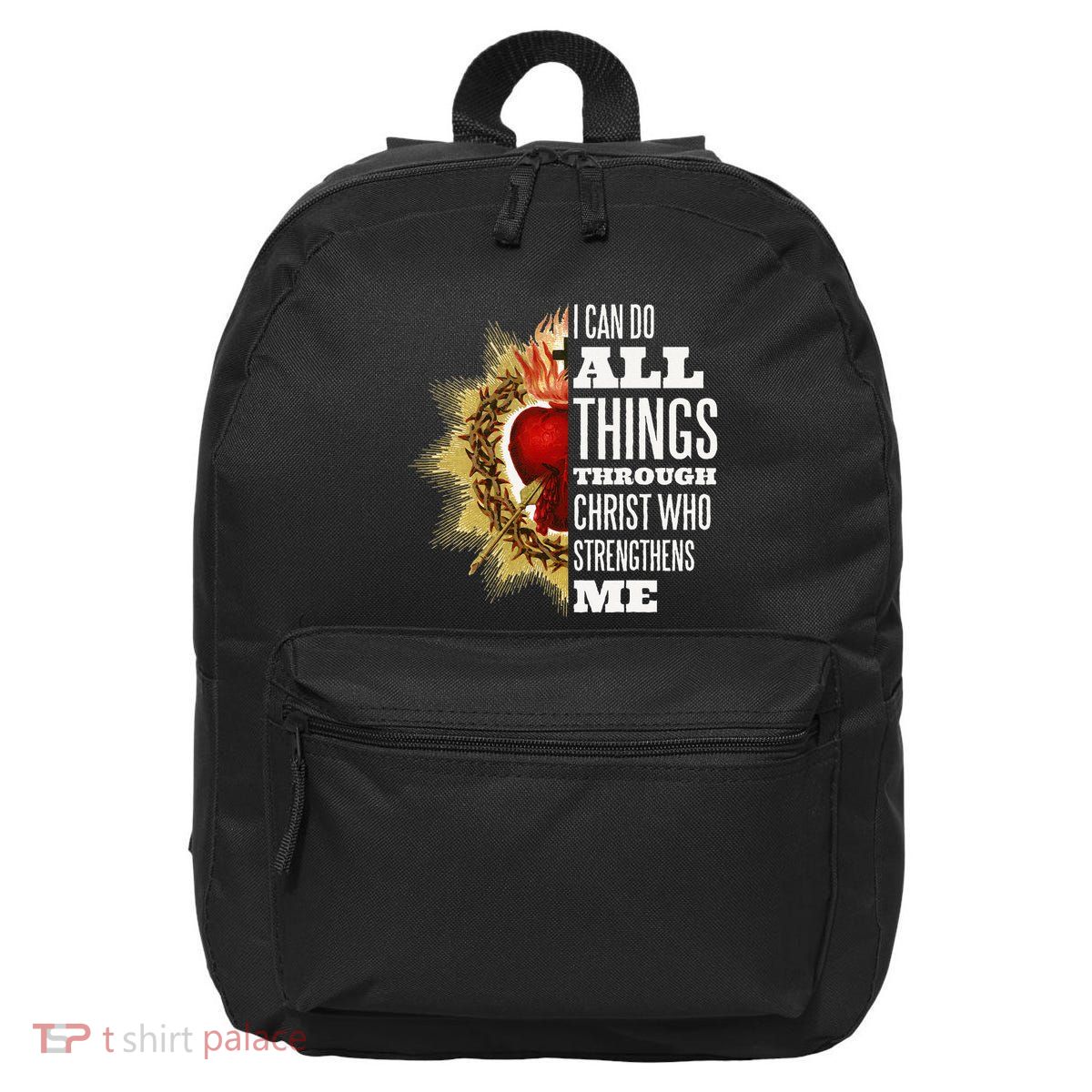 Sacred Heart of Jesus I Can Do All Things Through Christ 16 in Basic Backpack