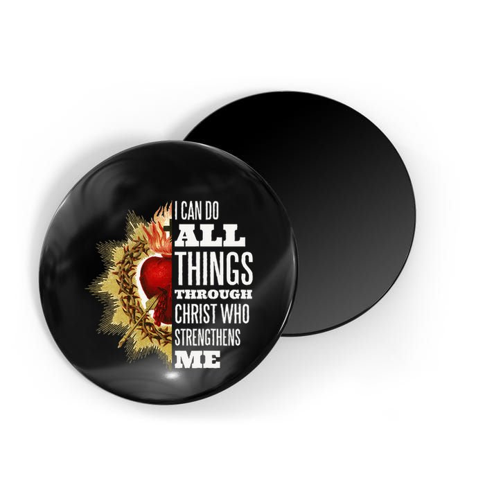 Sacred Heart of Jesus I Can Do All Things Through Christ Magnet