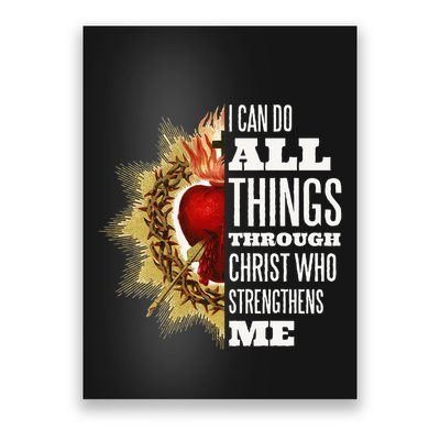 Sacred Heart of Jesus I Can Do All Things Through Christ Poster