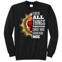 Sacred Heart of Jesus I Can Do All Things Through Christ Tall Sweatshirt