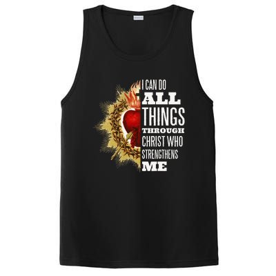 Sacred Heart of Jesus I Can Do All Things Through Christ PosiCharge Competitor Tank