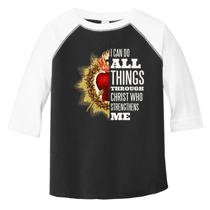 Sacred Heart of Jesus I Can Do All Things Through Christ Toddler Fine Jersey T-Shirt