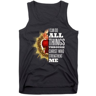 Sacred Heart of Jesus I Can Do All Things Through Christ Tank Top