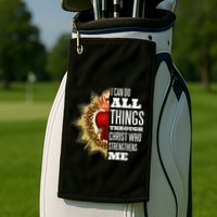 Sacred Heart of Jesus I Can Do All Things Through Christ Golf Towel