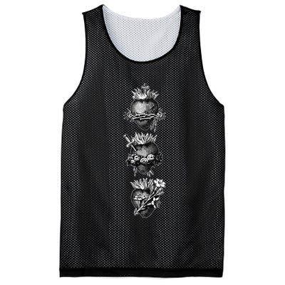 Sacred Hearts of Jesus the Virgin Mary and Saint Joseph Mesh Reversible Basketball Jersey Tank