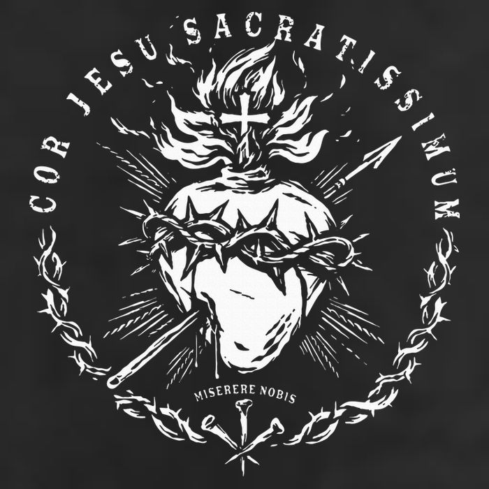 Sacred Heart Of Jesus Catholic Devotion 7 Panel Mesh Trucker Snapback Hat