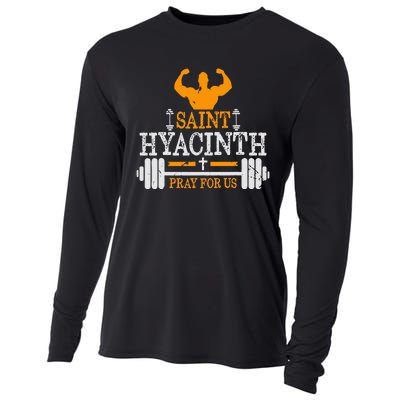 St Hyacinth Of Poland Saint Of Weightlifting Catholic Cooling Performance Long Sleeve Crew