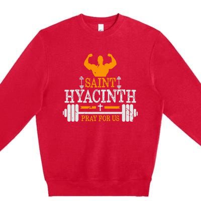 St Hyacinth Of Poland Saint Of Weightlifting Catholic Premium Crewneck Sweatshirt