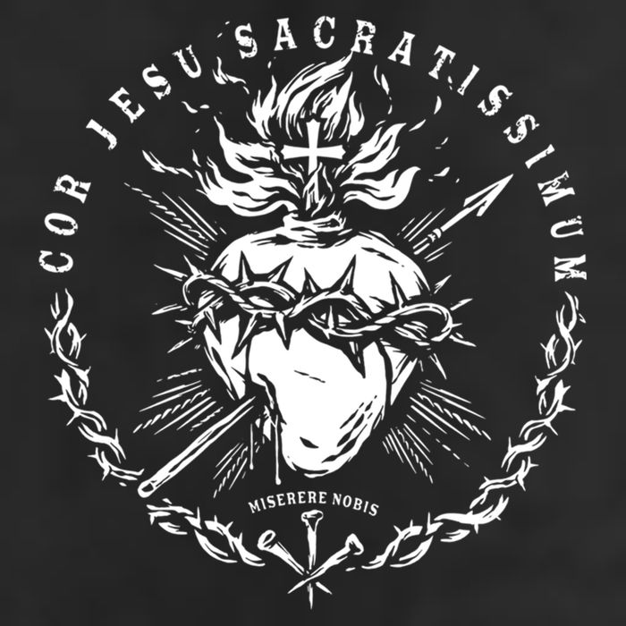 Sacred Heart Of Jesus Catholic Devotion 7 Panel Mesh Trucker Snapback Hat