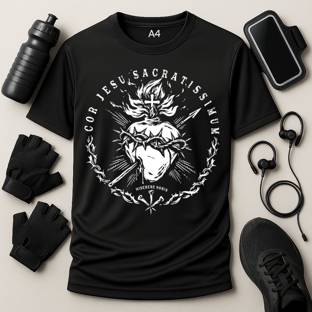 Sacred Heart Of Jesus Catholic Devotion Cooling Performance Crew T-Shirt