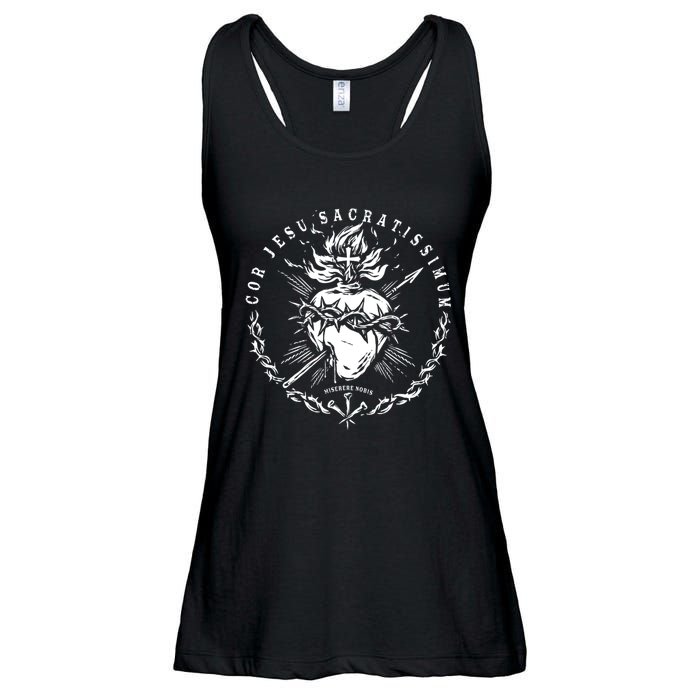 Sacred Heart Of Jesus Catholic Devotion Ladies Essential Flowy Tank