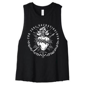 Sacred Heart Of Jesus Catholic Devotion Women's Racerback Cropped Tank