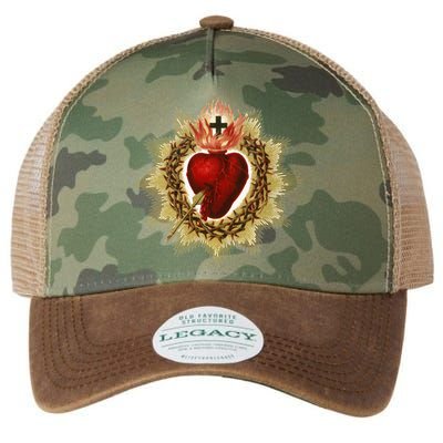 Sacred Heart Of Jesus Christ Catholic Blessing Vintage Art Gift Legacy Tie Dye Trucker Hat