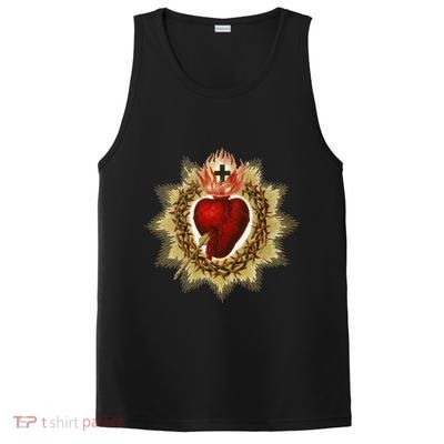 Sacred Heart Of Jesus Christ Catholic Blessing Vintage Art Gift PosiCharge Competitor Tank